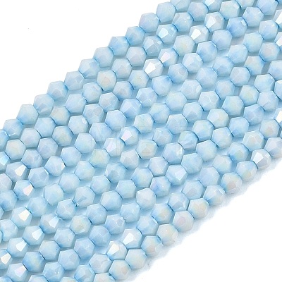 Electroplate Bicone Glass Beads Strands GL-T021-2.5x3mm-16-17-1
