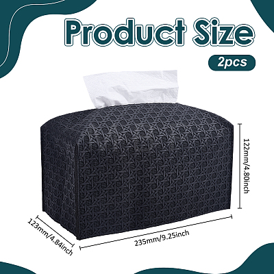 Crossed Textured Imitation Leather Tissue Boxes CON-WH0095-208B-1