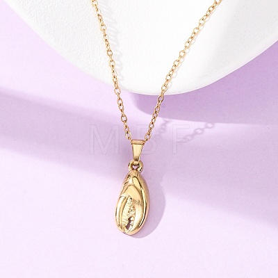 304 Stainless Steel Pendant Cable Chain Necklaces for Men Women NJEW-K308-03A-G-1
