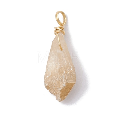 Electroplated Natural Quartz Crystal Dyed Pendants PALLOY-JF02325-07-1