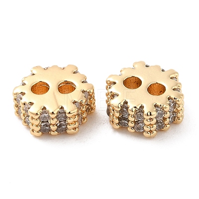Brass Micro Pave Clear Cubic Zirconia Slide Charms KK-F860-69G-1