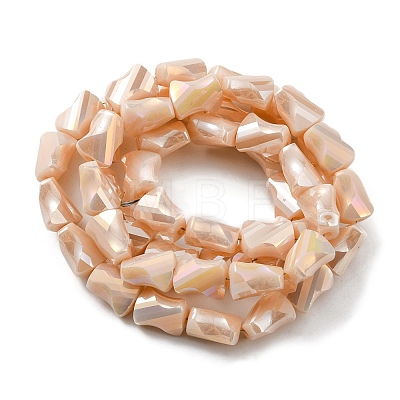 Electroplated Glass Beads Strands GLAA-G092-A-09-1