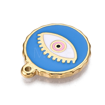 PVD Vacuum Plating 201 Stainless Steel Enamel Pendants STAS-J401-VC837-1