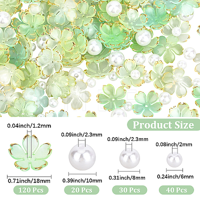 120Pcs Acrylic Bead Caps OACR-PA0002-13C-1