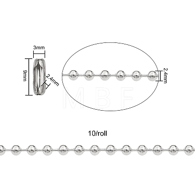 304 Stainless Steel Ball Chains CHS-CJ0001-26-1