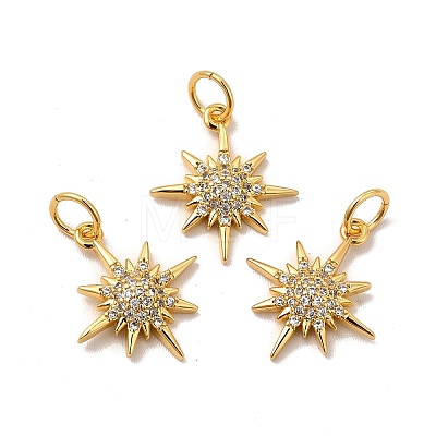 Rack Plating Eco-Friendly Brass Micro Pave Cubic Zirconia Pendants KK-A177-09G-1