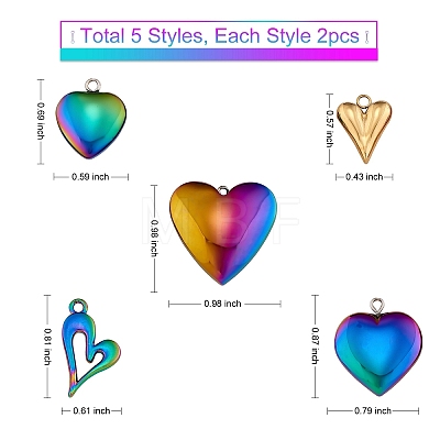 Jewelry Heart Pendant Making Finding Kit DIY-SZ0008-37-1