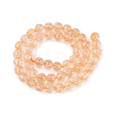 Crackle Transparent Glass Beads Strands GLAA-Q108-02A-14-1