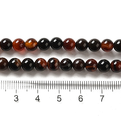 Natural Agate Beads Strands G-G390-6mm-06-1