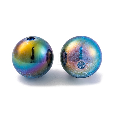 UV Plating Rainbow Iridescent Two Tone Acrylic Beads PACR-C009-04C-1