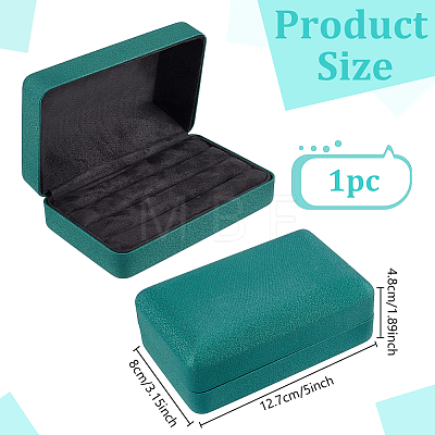 Rectangle PU Leather Ring Organizer Boxes CON-WH0089-240C-1