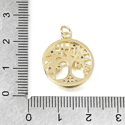 Brass Micro Pave Colorful Cubic Zirconia Charms CU-L001-12G-03-1