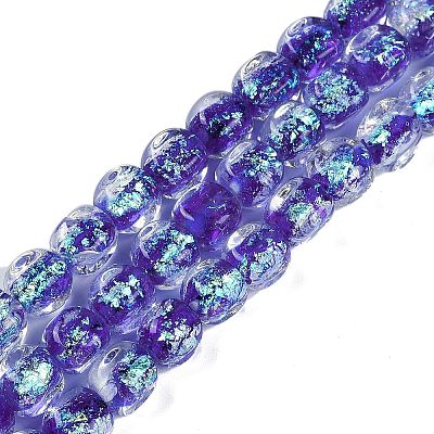 Handmade Foil Lampwork Beads Strands FOIL-K003-05B-1