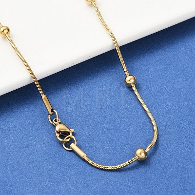 304 Stainless Steel Round Snake Chain Necklaces STAS-G244-88B-G-1