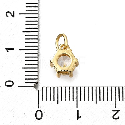 Brass Pave Cubic Zirconia Pendants KK-V002-23G-01-1