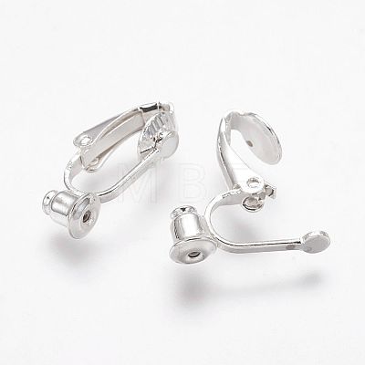 Brass Clip-on Earring Converters Findings KK-Q115-S-NF-1