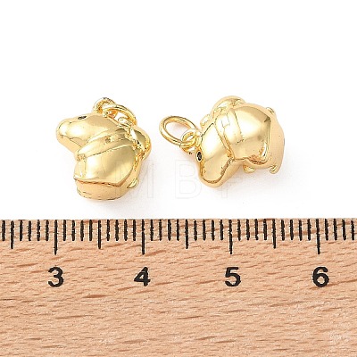 Brass Micro Pave Black Cubic Zirconia Charms CU-CBA03AF-02G-1