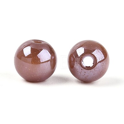 Electroplate Round Glass Beads Strands EGLA-T029-07C-1