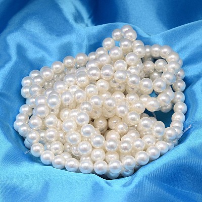 AB Color Plated Shell Pearl Round Bead Strands X-BSHE-L011-6mm-C001-1