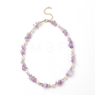 4Pcs 4 Style Natural Mixed Gemstone Chips & Pearl Beaded Necklaces Set for Women NJEW-JN04008-1