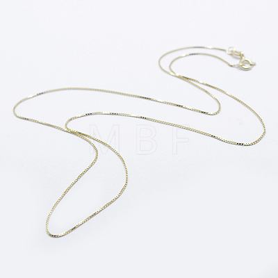 925 Sterling Silver Box Chain Necklaces STER-F039-45cm-03G-1