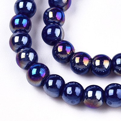 Electroplate Opaque Glass Beads Strands GLAA-T032-P4mm-AB03-1