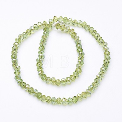 Electroplate Glass Faceted Rondelle Beads Strands X-EGLA-D020-6x4mm-34-1
