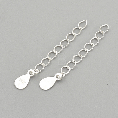 925 Sterling Silver Twisted Extender Chains STER-S002-33-1