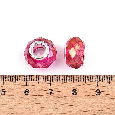 Baking Paint Transparent Glass European Beads GPDL-N004-C14mm-A03-1