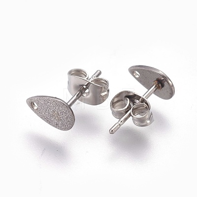304 Stainless Steel Stud Earring Findings STAS-O119-12A-P-1