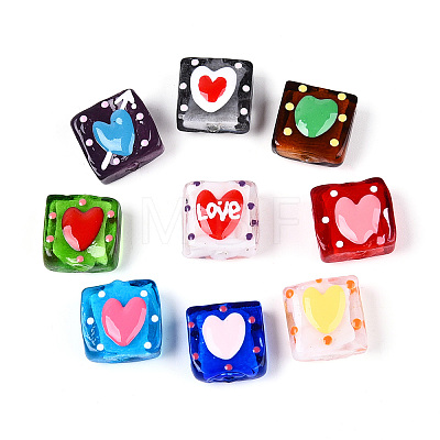 Handmade Spray Painted Lampwork Beads LAMP-N035-02-1