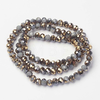 Electroplate Opaque Glass Beads Strands EGLA-A034-P3mm-O16-1