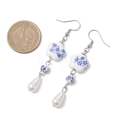 4 Pairs Handmade Porcelain Dangle Earrings EJEW-JE06855-1