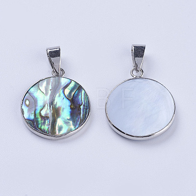 Abalone Shell/Paua Shell Pendants SSHEL-L008-04P-1