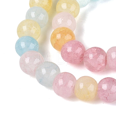 Ombre Effect Dyed Crackle Glass Beads Strands GLAA-Q106-01A-B14-1