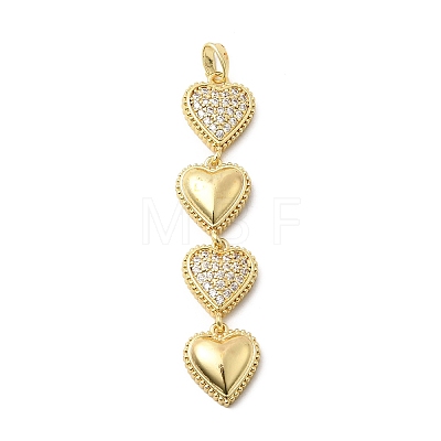 Brass Micro Pave Cubic Zirconia Big Pendants KK-C164-01C-G-1