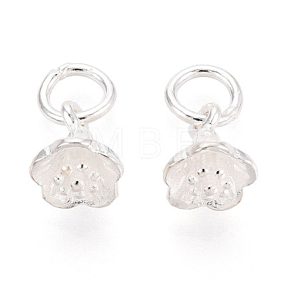925 Sterling Silver Flower Charms STER-T009-11S-1