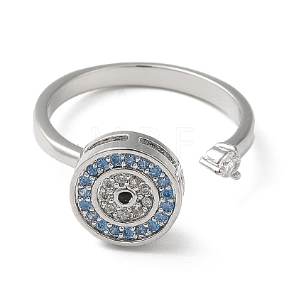 Rotatable Open Ring with Cubic Zirconia RJEW-Q776-02P-01-1