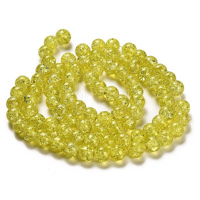 Spray Painted Crackle Glass Beads Strands CCG-Q001-10mm-04-1