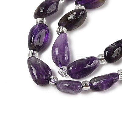 Natural Amethyst Beads Strands G-Q023-D01-01-1