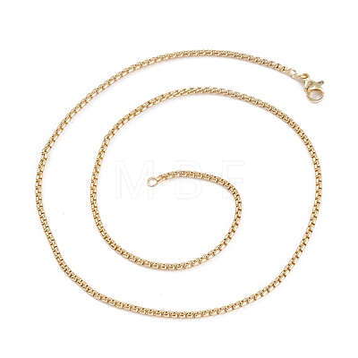 Brass Box Chain Necklaces NJEW-I247-04G-1