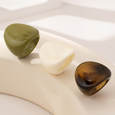 3Pcs Resin Finger Rings FS-WG12E8C-01-1