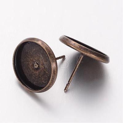 Brass Stud Earring Settings KK-H720-AB-NR-1