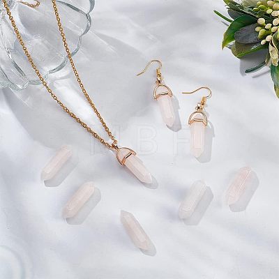 Olycraft Faceted Natural Rose Quartz Double Terminated Points Healing Stones G-OC0003-61-1