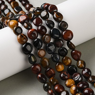 Three-Color Natural Tiger Eye Beads Strands G-C268-A04-8x10mm-1