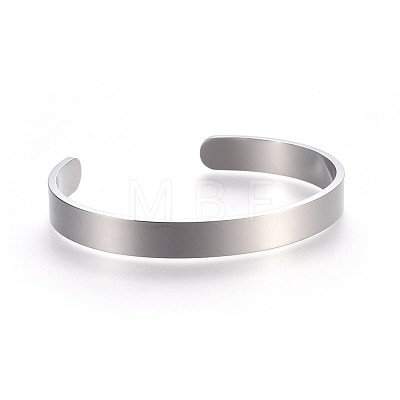 304 Stainless Steel Blank Cuff Bangles BJEW-E361-11P-1