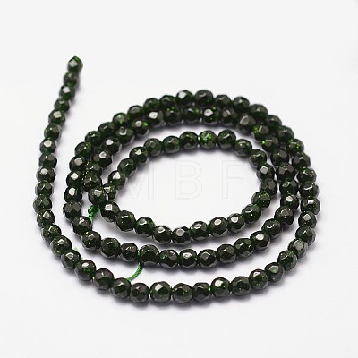 Synthetic Green Goldstone Beads Strands G-N0178-04-4mm-1