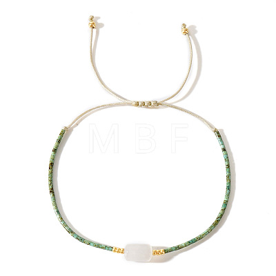 Natural White Jade Bead Braided Bead Bracelets LS-SR7780-1