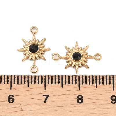 304 Stainless Steel Micro Pave Cubic Zirconia Connector Charm ZIRC-F147-02G-01-1