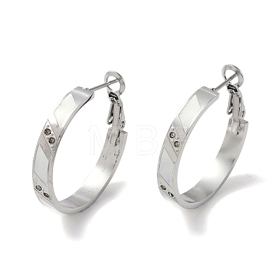 304 Stainless Steel Rhinestone Hoop Earrings for Women EJEW-L283-051P-02-1